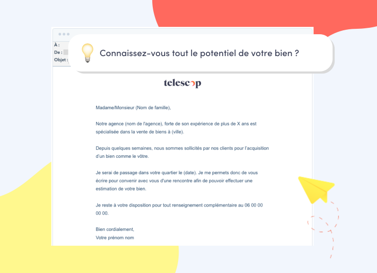 Objets email prospection immobilière